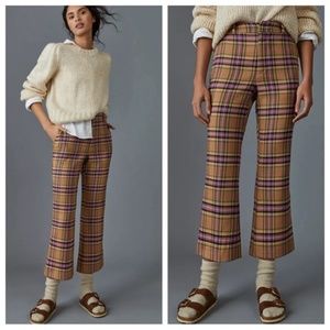 NWT  Anthropologie Avec Les Filles Maria Kick Flare Plaid Pants